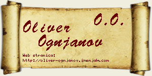 Oliver Ognjanov vizit kartica